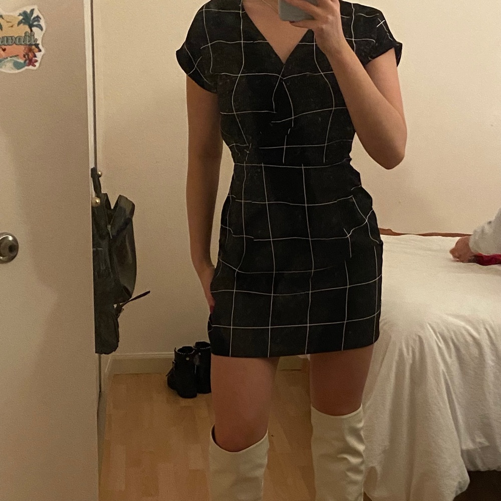chic checked dress
